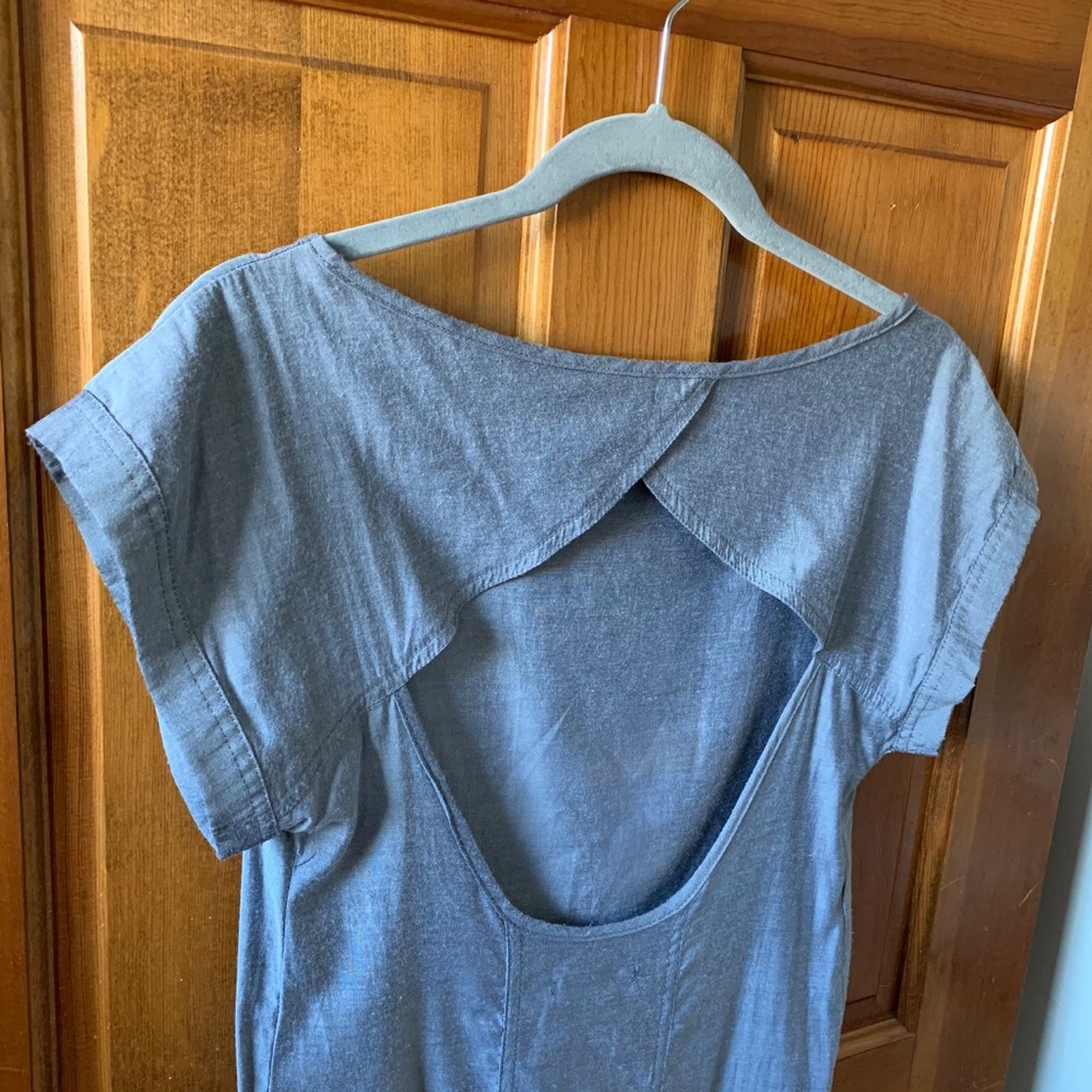 Colcci Silver gray dress with pockets open back short sleeve boat neck grey - Picture 6 of 9